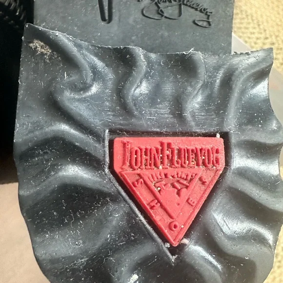 John Fluevog Black Leather Moto Boots with Buckles - Picture 5 of 9